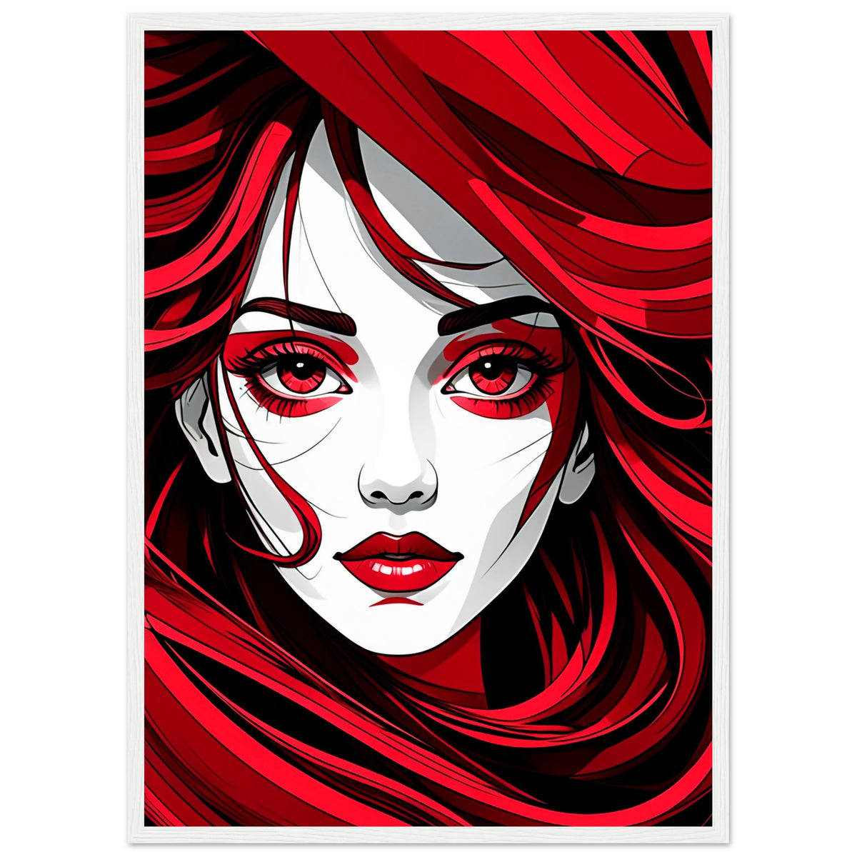 Red Passion - Art That Speaks - 50x70 cm 20x28″ White frame - Framed Poster