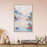 Gift of Stillness – Tranquil Watercolor Framed Canvas - Wood frame - Canvas