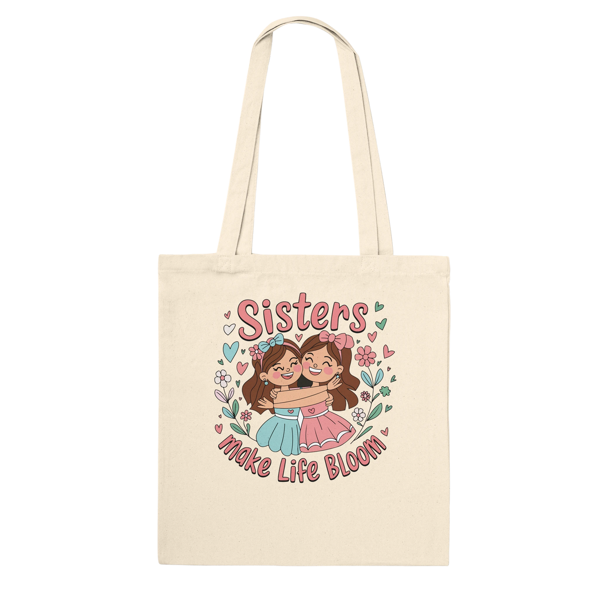 Sisterly Love Blossoms - Charming Floral Tote - Default Title - Tote Bags