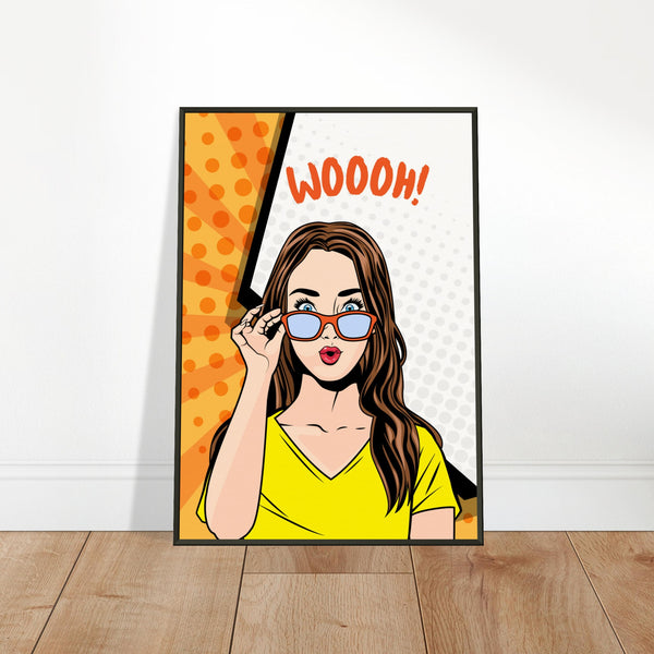 Pop Art Woooh! - Vibrant Comic Expression - - Metal Framed Posters