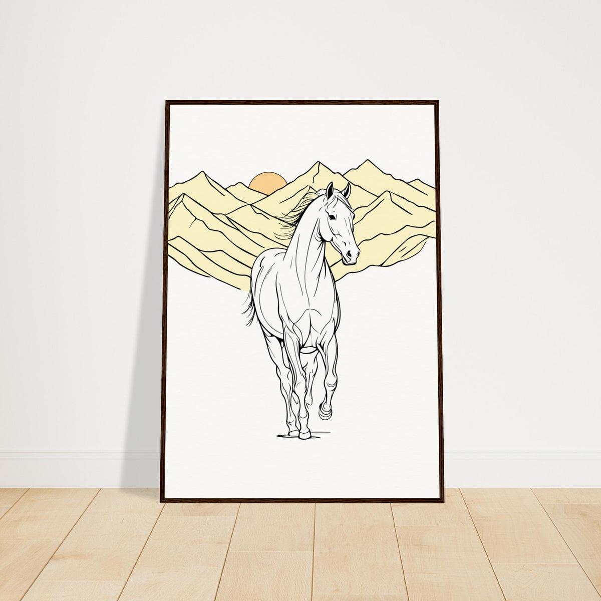 Mountain Majesty - The Spirit of the Wild - 70x100 cm 28x40″ Dark wood frame - Wooden Framed Posters