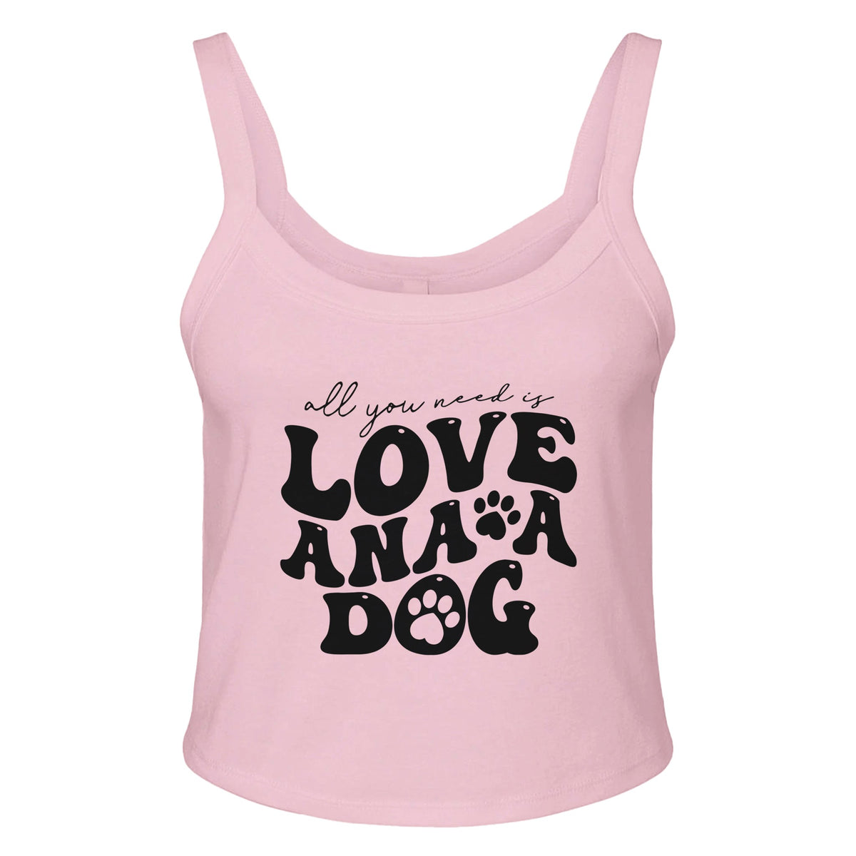 Ana's Love - Complete with a Dog's Devotion - solid pink blend - Tank Tops