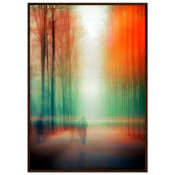 Twilight Walk Through Dreamscape - 70x100 cm 28x40″ Dark wood frame - Wooden Framed Posters