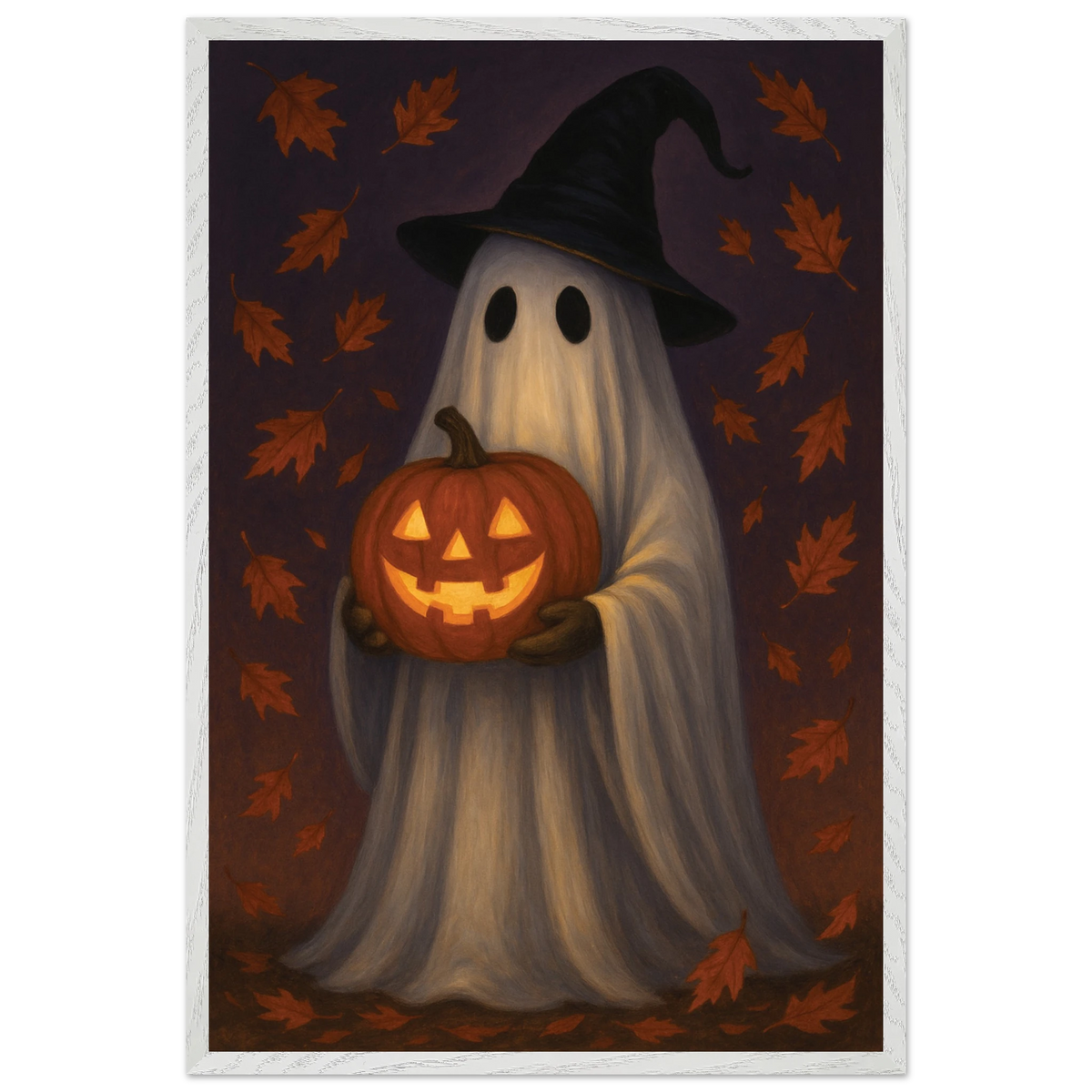 Spooky Ghost Wooden Framed Poster – A Halloween Gift - Default Title - Wooden Framed Posters