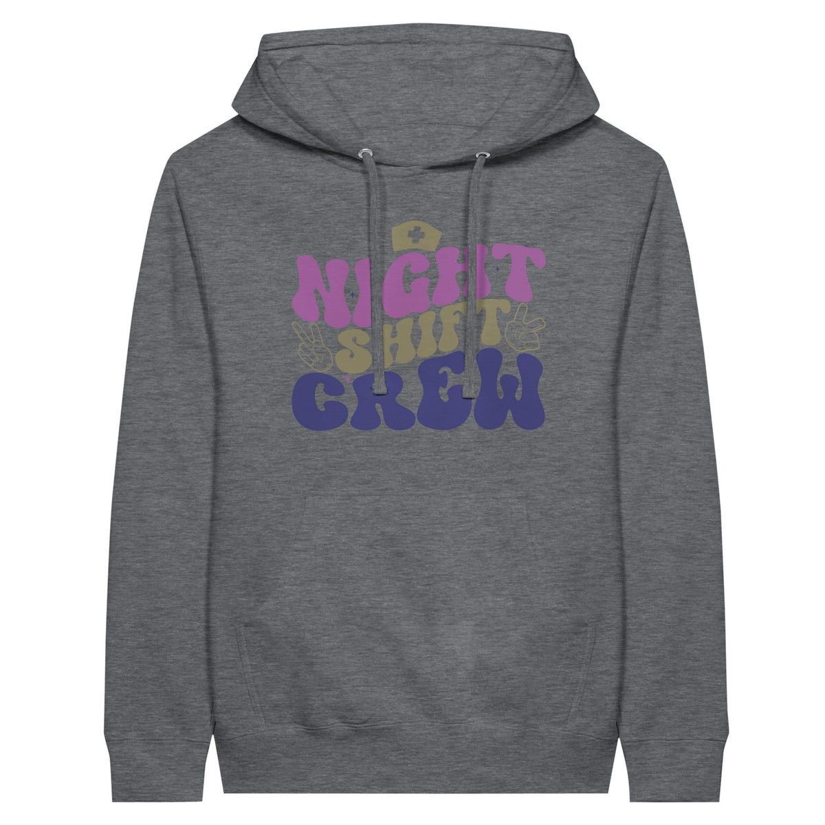 Night Shift Hero - Premium Unisex Pullover Hoodie - Charcoal Heather - Print Material