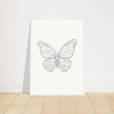 Butterfly Grace - Framed Minimalist Art - 50x70 cm 20x28″ White frame - Wooden Framed Posters