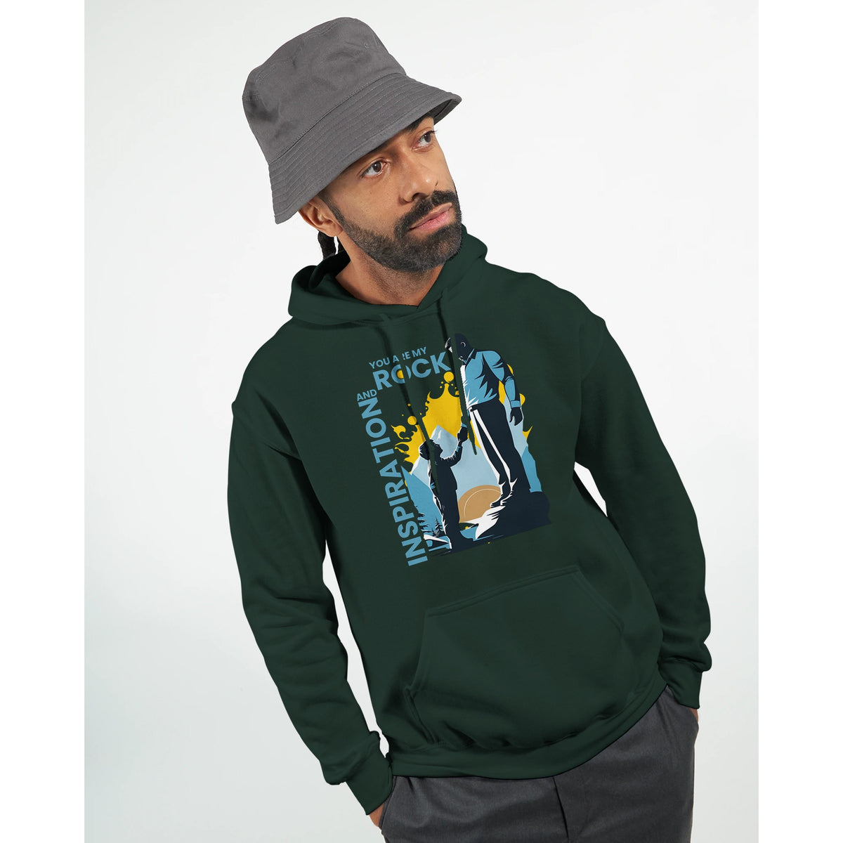 Strength and Support - A Heartfelt Design - Forest Green - Hoodies