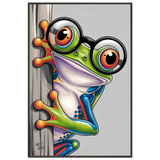 Funky Frog with Specs - Metal Framed Poster - - Metal Framed Posters