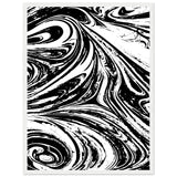 Black & White Swirl - Premium Matte Framed Poster - 45x60 cm 18x24″ White frame - Metal Framed Posters