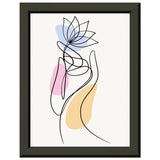 Serenity in Lines - Contemporary Floral Art - 15x20 cm 6x8″ - Metal Framed Posters