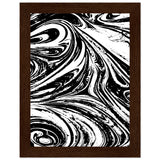 Black & White Swirl - Premium Matte Framed Poster - 15x20 cm 6x8″ Dark wood frame - Metal Framed Posters