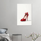 Devil in Red - Iconic Heel Framed Art - 60x90 cm 24x36″ White frame - Wooden Framed Posters