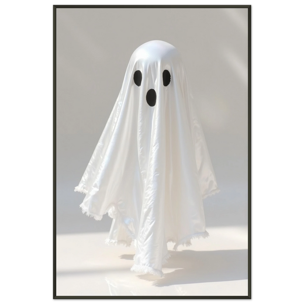 Cute Ghost Framed Poster – Halloween Gift Idea - - Metal Framed Posters