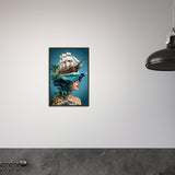 Wave of Imagination - Nautical Fantasy Art - 40x60 cm 16x24″ - Framed Poster