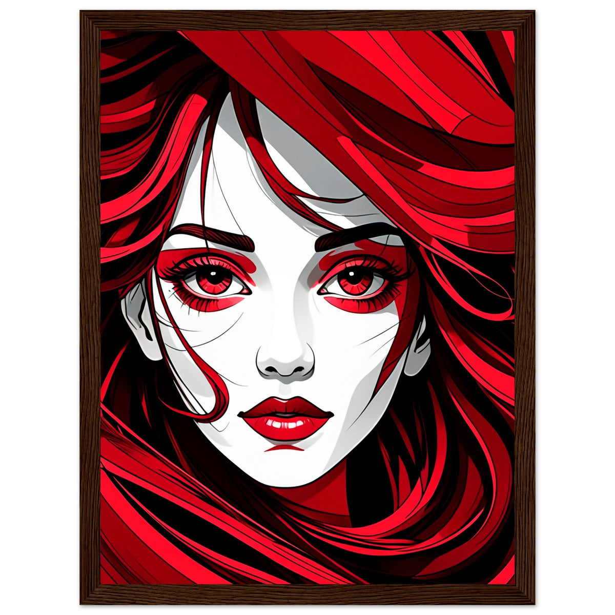 Red Passion - Art That Speaks - 30x40 cm 12x16″ Dark wood frame - Framed Poster