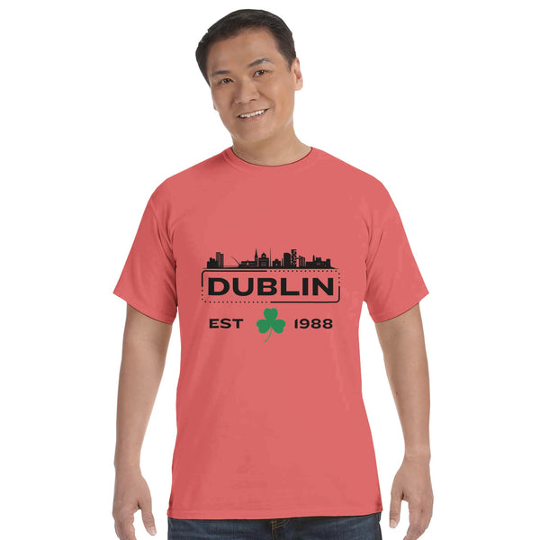 Dublin Dreams - Iconic Skyline Tee - neon red orange - T-shirts