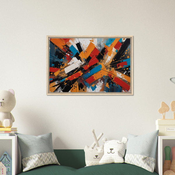 Rhythm in Color - Bold Abstract Motion - - Framed Canvas