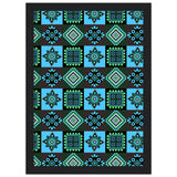 Symmetry in Blue - Luxurious Framed Print - A4 21x29.7 cm 8x12″ Black frame - Wooden Framed Posters