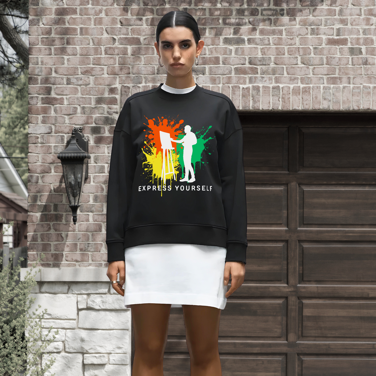 Creative Splash - Artistic Oversized Sweatshirt - - Sweatshirts