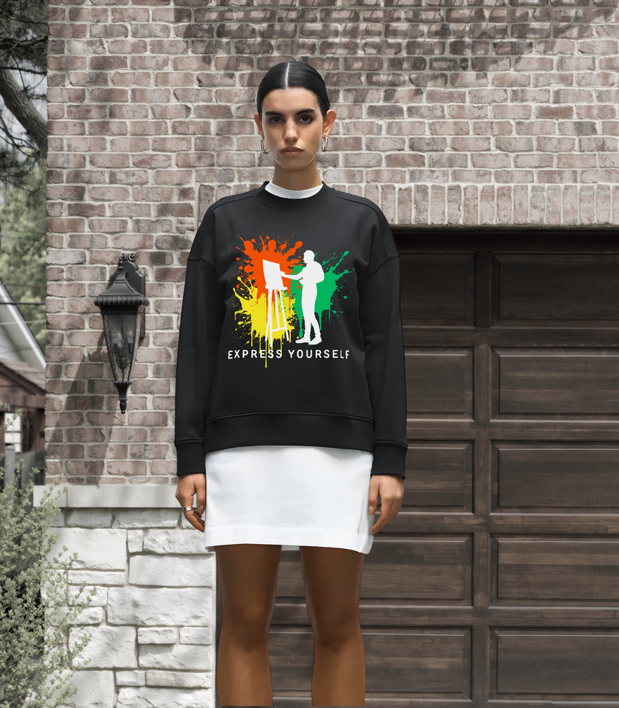 Creative Splash - Artistic Oversized Sweatshirt - - Sweatshirts