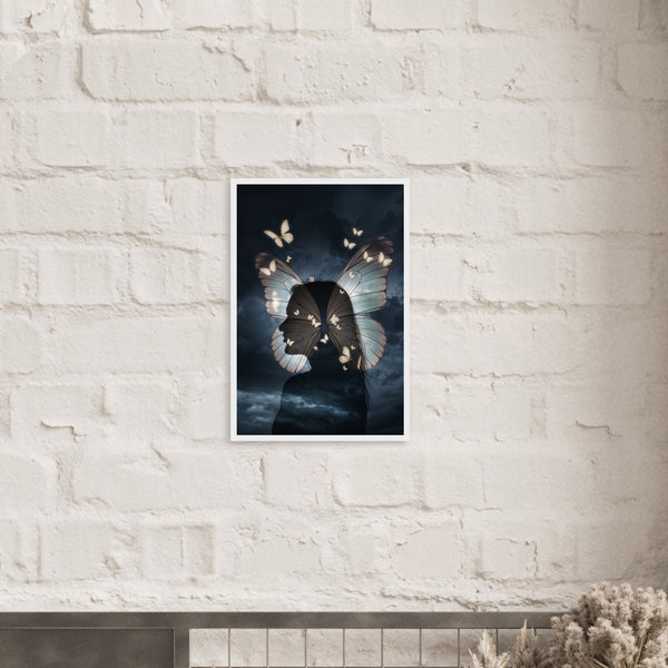 Metamorphosis - Butterfly Soul Framed Art Print - 40x60 cm 16x24″ White frame - Framed Posters