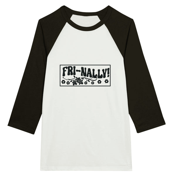 Fri-naily Flower Power Raglan Tee - White and Black -