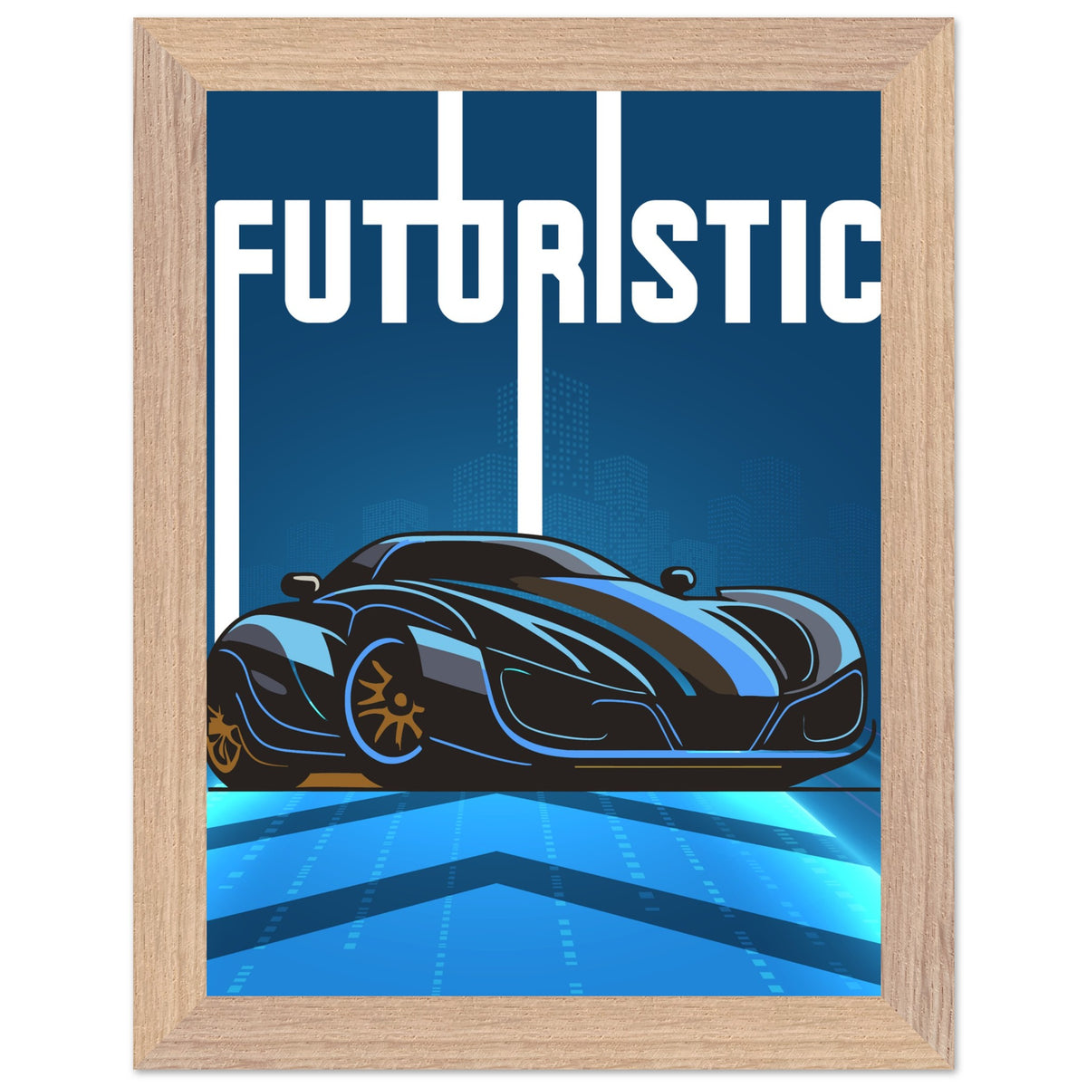 Futuristic Elegance - Premium Framed Poster - 15x20 cm 6x8″ Wood frame - Wooden Framed Posters