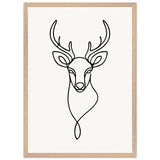 Nature's Outline - Elegant Deer in Wooden Frame - 50x70 cm 20x28″ Wood frame - Wooden Framed Posters