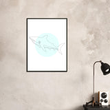 Majestic Shark - Minimalist Line Art - - Metal Framed Posters