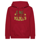 One Lucky Mama - Floral Embrace Premium Unisex Pullover Hoodie - Red - Print Material