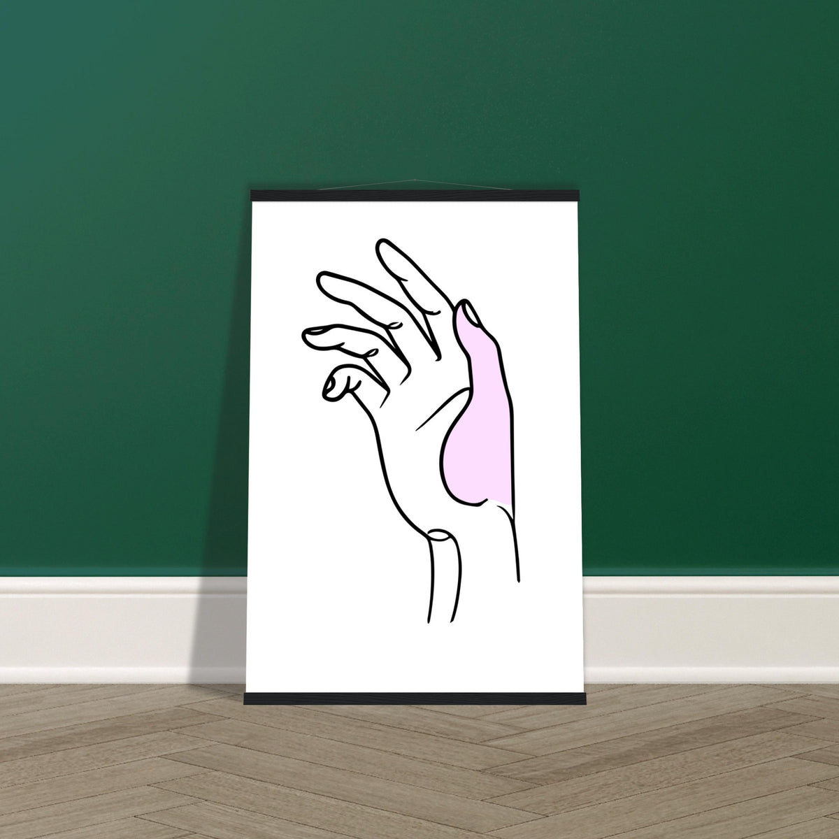 Vibrant Touch - Hand Art Print with Magnetic Hanger - 60x90 cm 24x36″ Black wall hanger - Posters With Hanger