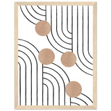 Timeless Elegance - Abstract Line Art with Natural Tones - 30x40 cm 12x16″ Wood frame - Wooden Framed Posters