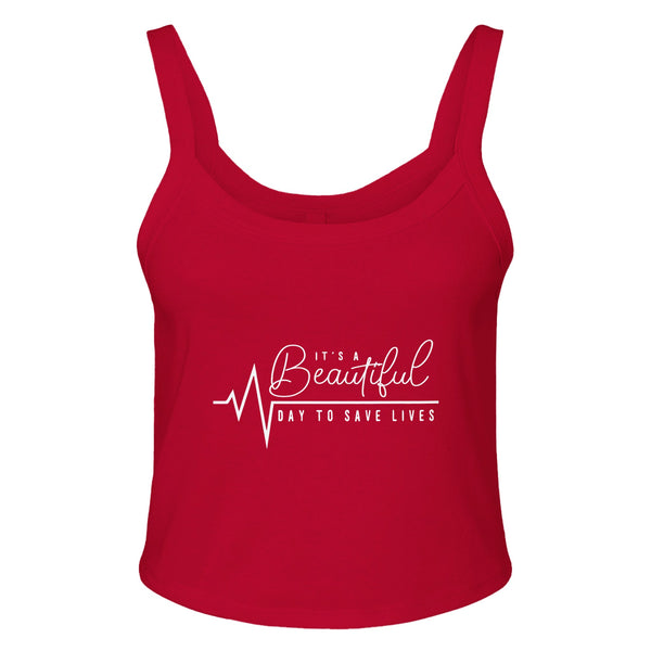 Embrace Life's Beauty - Save Lives in Style! - solid red blend - Tank Tops