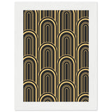 Timeless Elegance - Black and Gold Art Deco Masterpiece - 13x18 cm 5x7″ White frame - Framed Posters