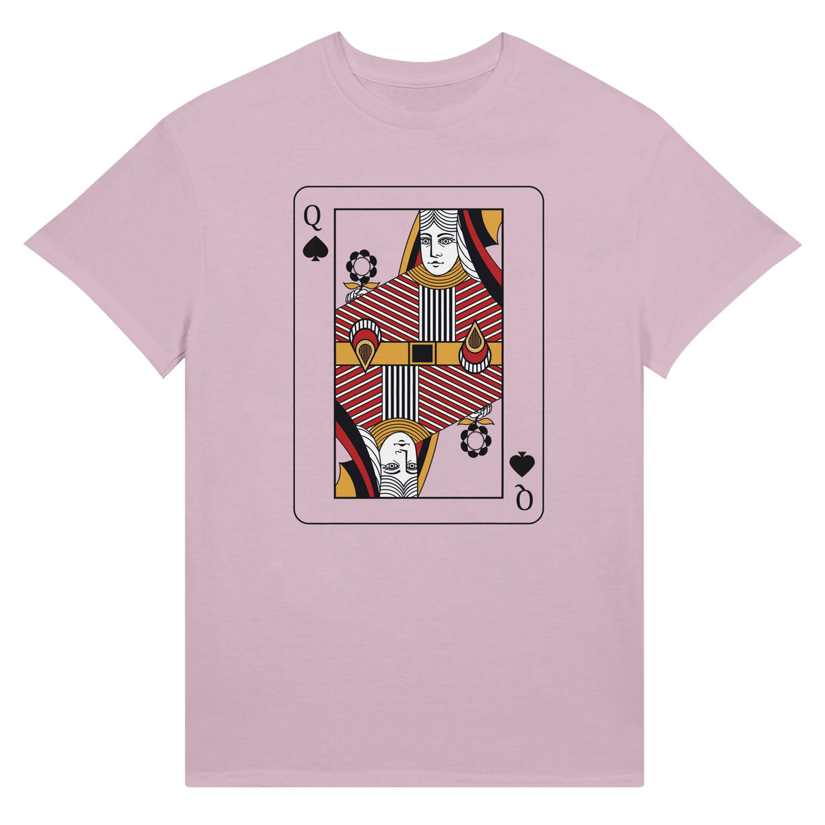 Playing Cards- Q- Ultra Cotton Unisex Crewneck T-shirt - Light Pink XL Spades - Print Material