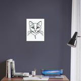 Silent Purr - Sleek Cat Line Drawing on Canvas - - Canvas Prints