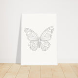 Butterfly Grace - Framed Minimalist Art - 70x100 cm 28x40″ White frame - Wooden Framed Posters