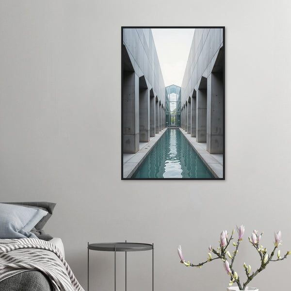 Minimalist Corridor - Architectural Serenity Framed Poster - 60x90 cm 24x36″ Black frame - Wooden Framed Posters
