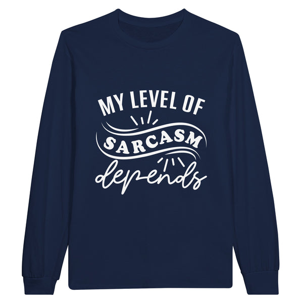 Sarcastic Statements - Longsleeve Cotton Comfort - Navy - Sweatshirt