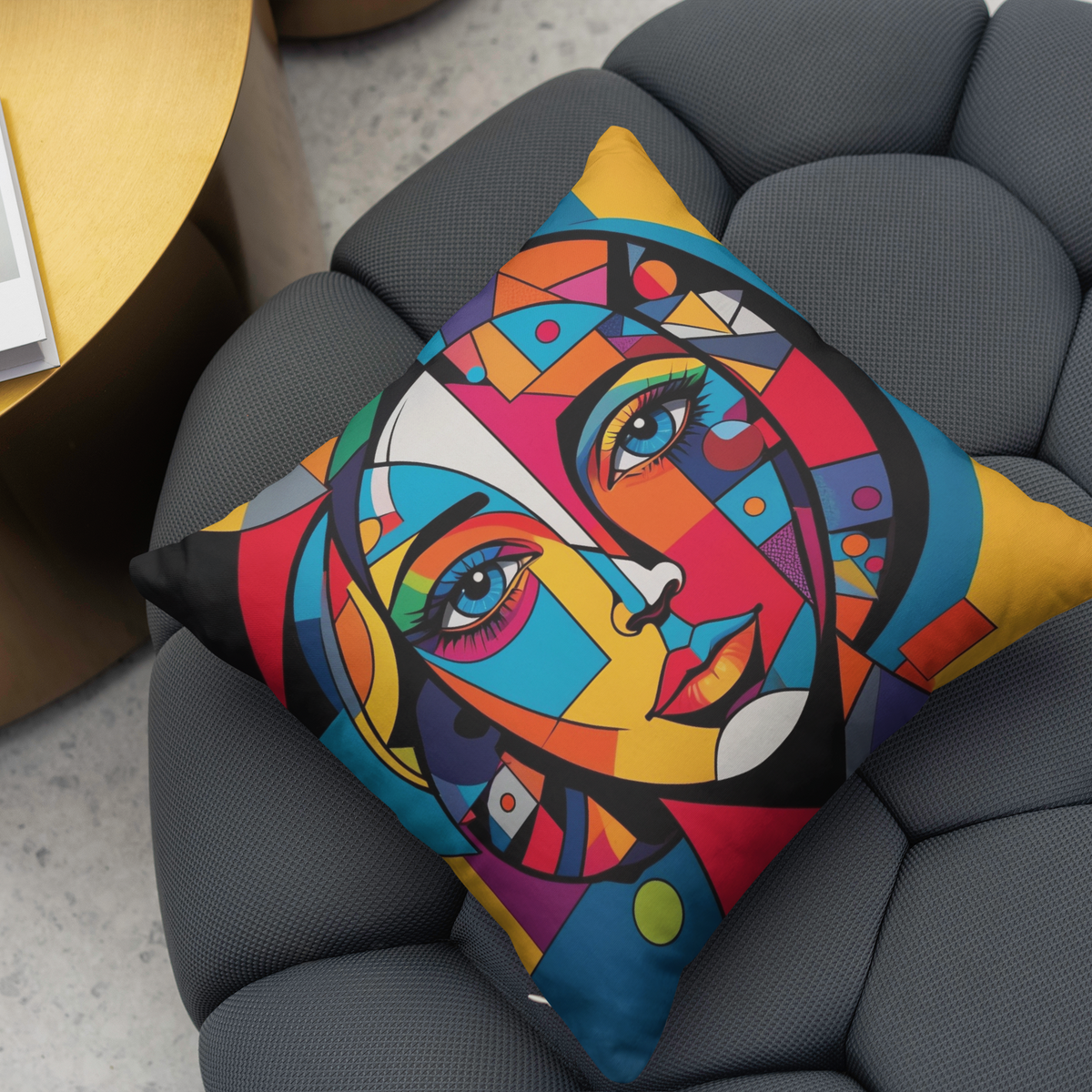 Artistic Flair - Pop Art Face Cushion - - Cushions