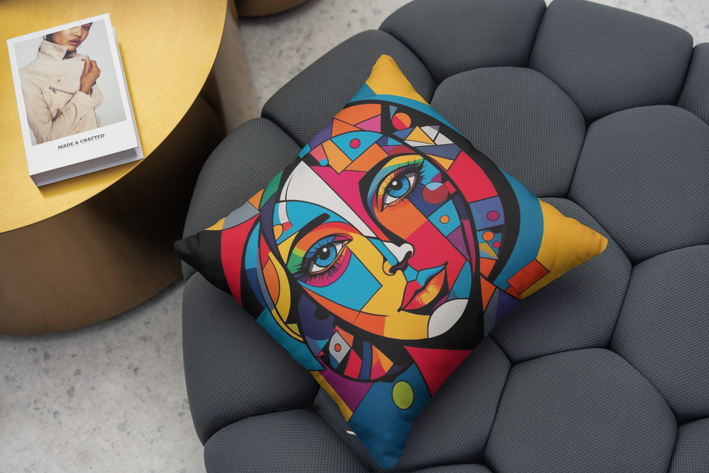 Artistic Flair - Pop Art Face Cushion - - Cushions