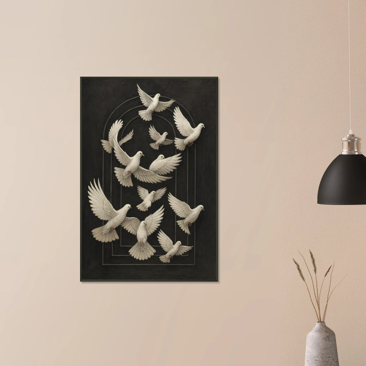 Flight of Peace – Doves Metal Framed Poster Gift - Default Title - Metal Framed Posters