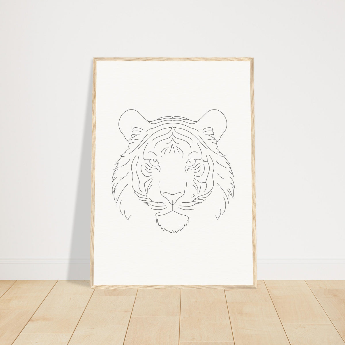 Majestic Lines - The Tiger's Gaze - 50x70 cm 20x28″ Wood frame - Wooden Framed Posters