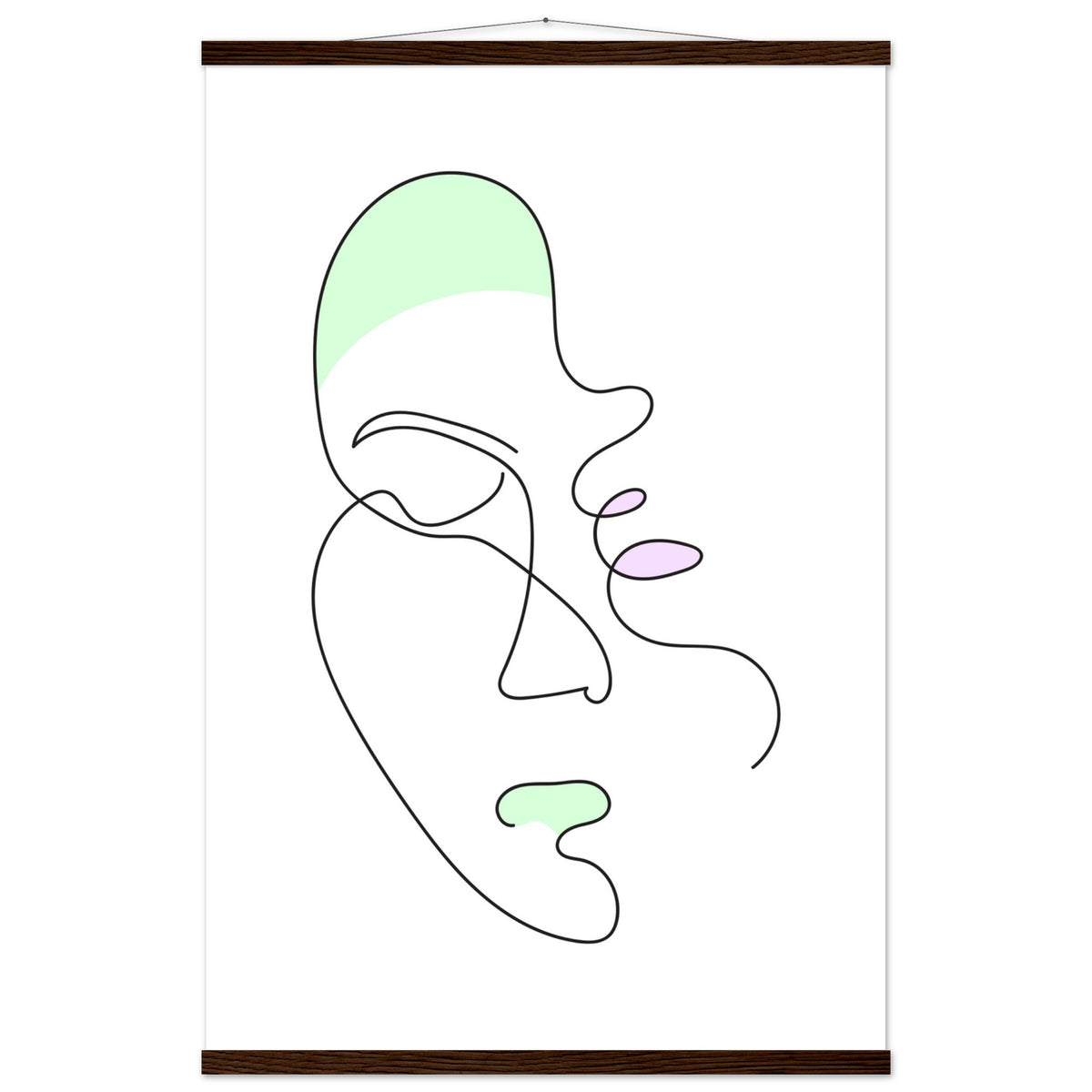 Minimalist Masterpiece - Magnetic Wooden Hanger Poster - 60x90 cm 24x36″ Dark wood wall hanger - Posters With Hanger