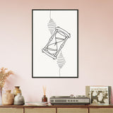 Timeless Whispers - Elegant Hourglass Art - - Metal Framed Posters