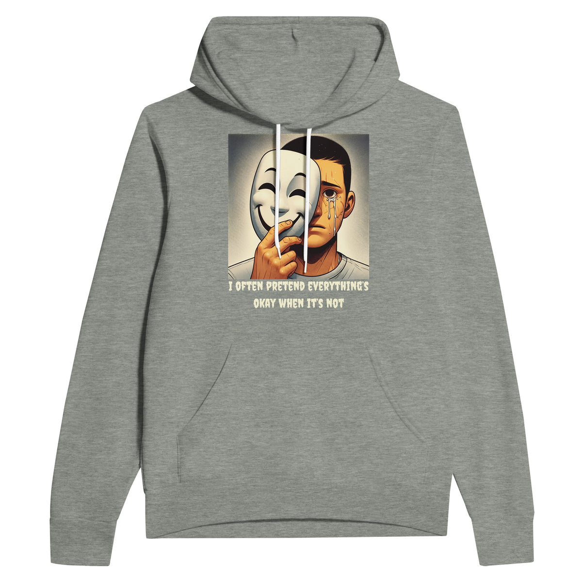 Masked Emotions Pullover - Reveal the Unseen - Athletic Heather - Hoodies