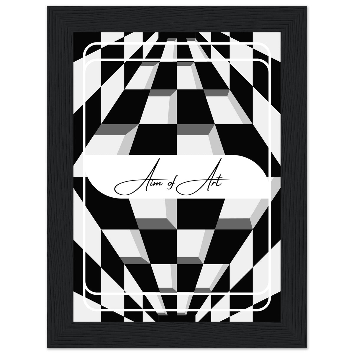 Modern Maze - Aim of Art Illusion - 13x18 cm 5x7″ Black frame - Wooden Framed Posters