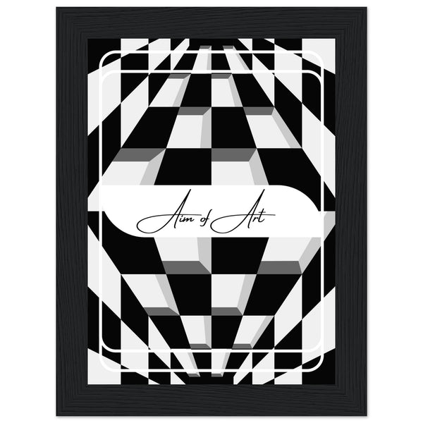 Modern Maze - Aim of Art Illusion - 13x18 cm 5x7″ Black frame - Wooden Framed Posters