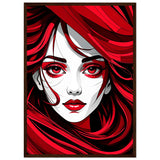 Red Passion - Art That Speaks - 50x70 cm 20x28″ Dark wood frame - Framed Poster