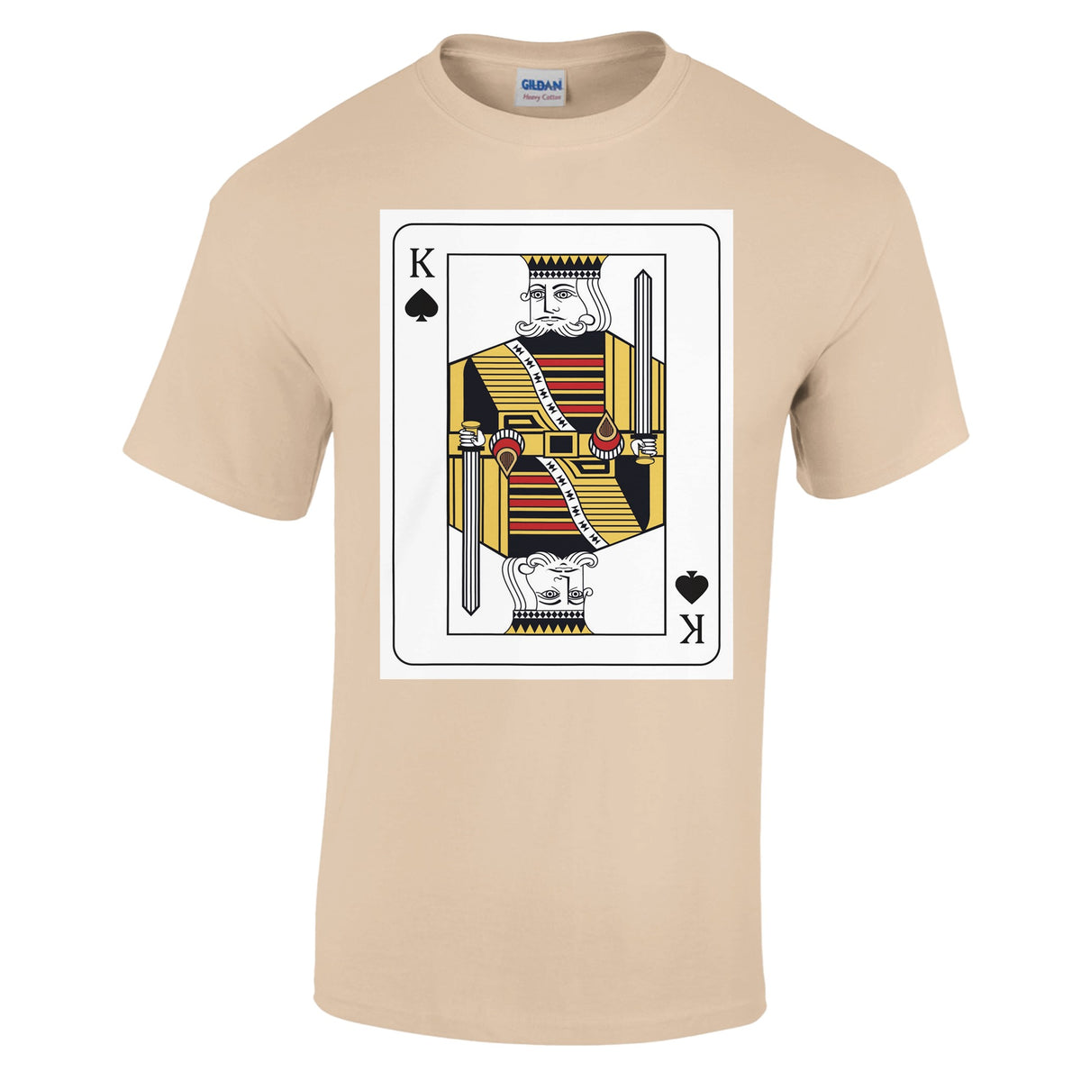 Playing Cards- K- Heavyweight Unisex Crewneck T-shirt - Natural XL Spades - Print Material